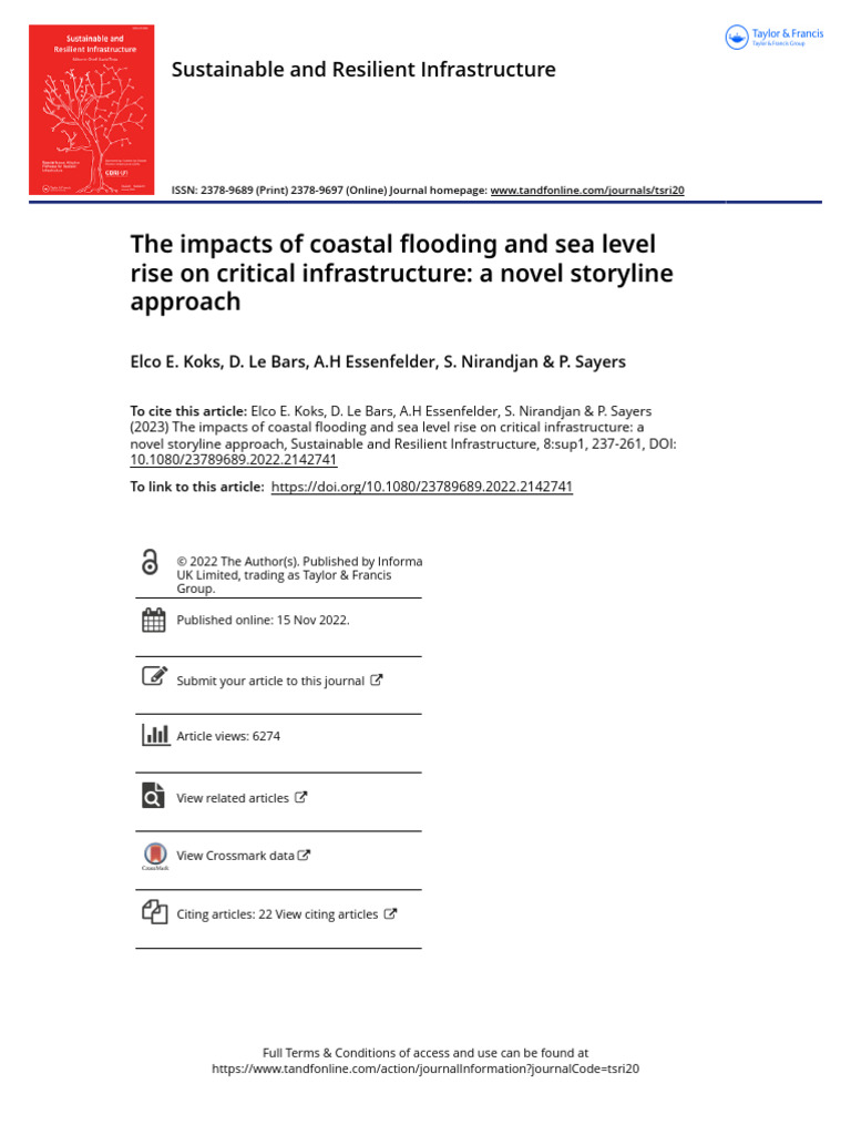 The Impacts of Coastal Ooding and Sea Level Rise On Critical ...