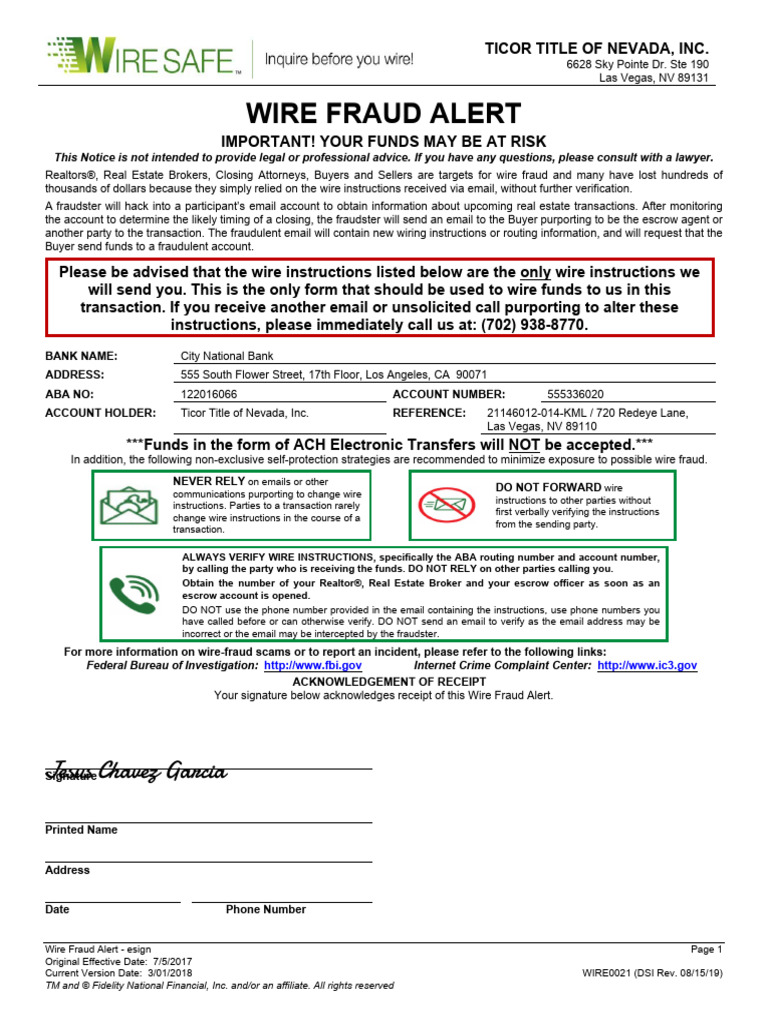 Wire Fraud Alert for Real Estate Transactions | PDF | Fraud
