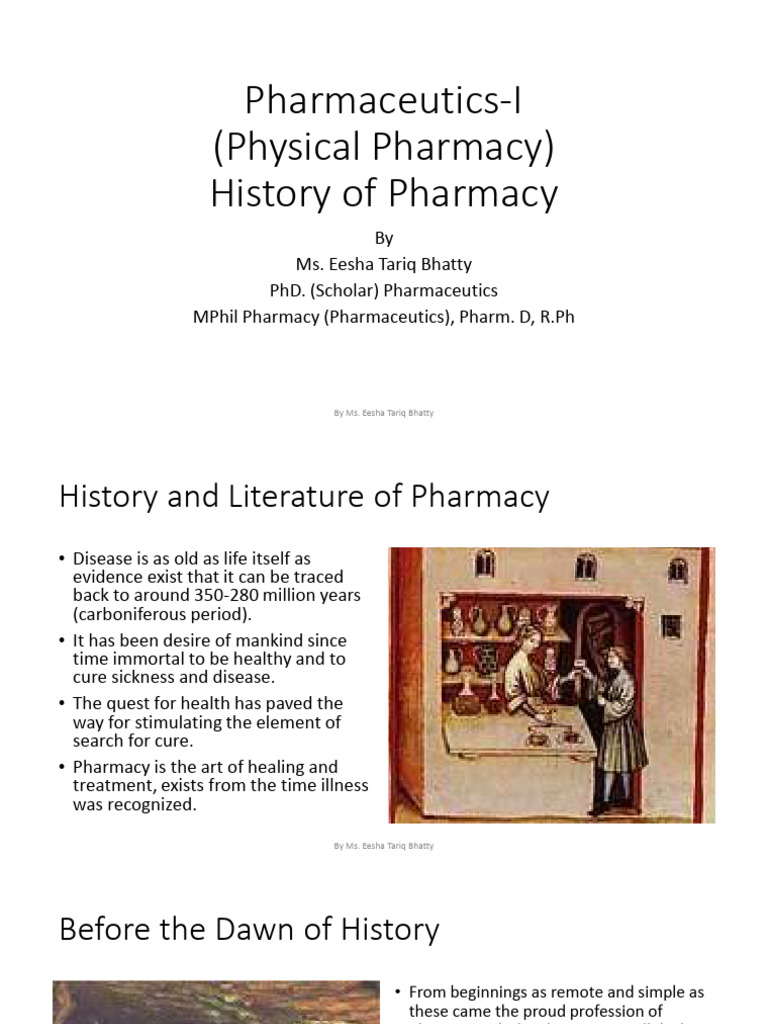History of Pharmacy: Evolution and Eras | PDF | Pharmacy | Pharmacist