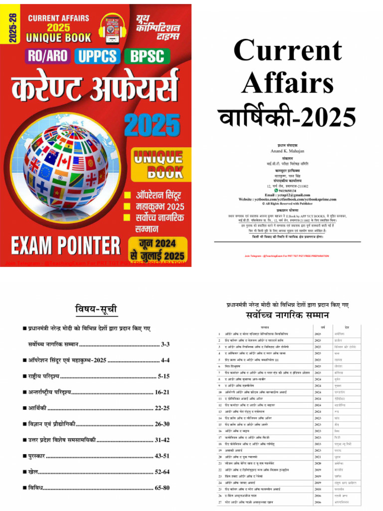 CURRENT AFFAIRS 2025 EXAM POINTER @TeachingExam | PDF | Tests ...