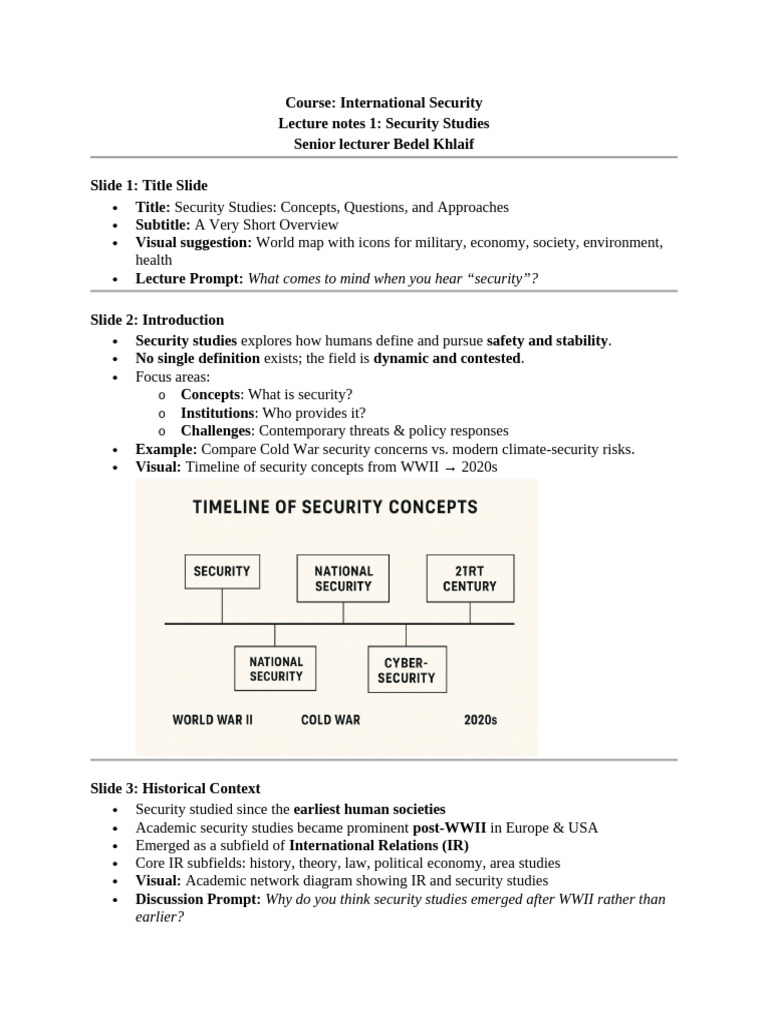 Overview of Security Studies Concepts | PDF | Deterrence Theory | Crime ...
