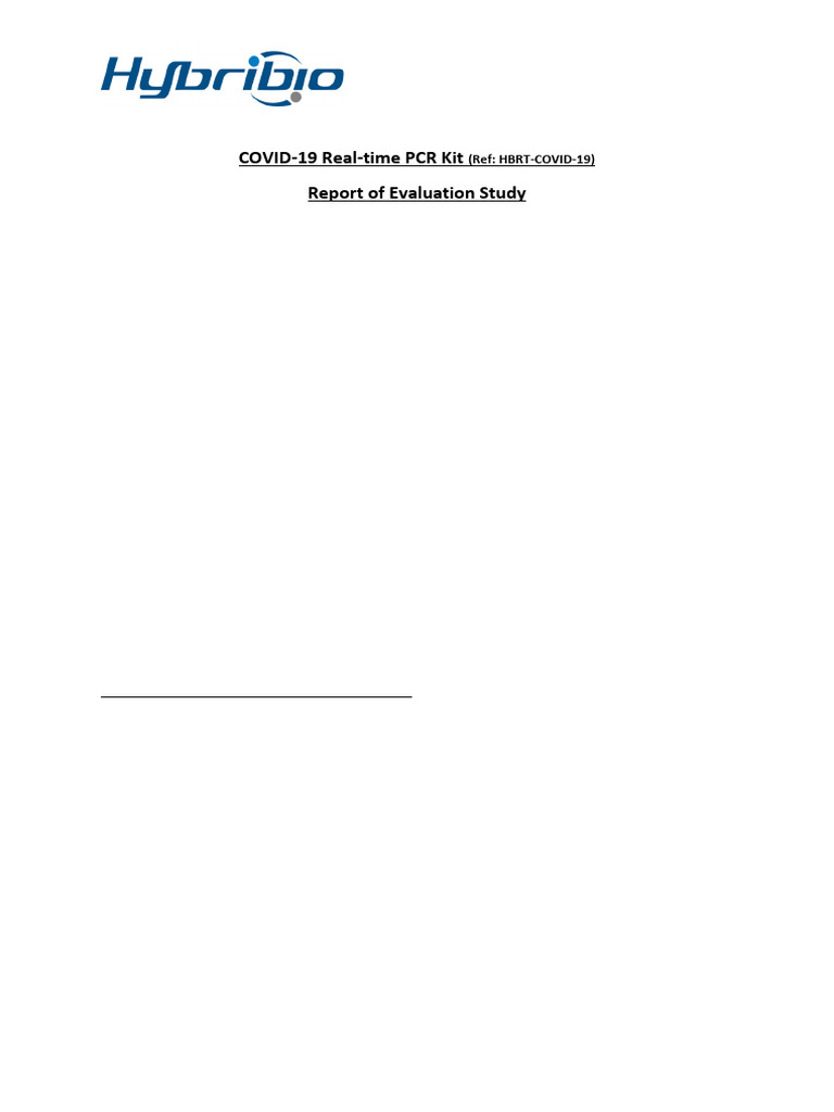 Evaluation Study of COVID-19 Real-Time PCR Kit | PDF | Infection ...