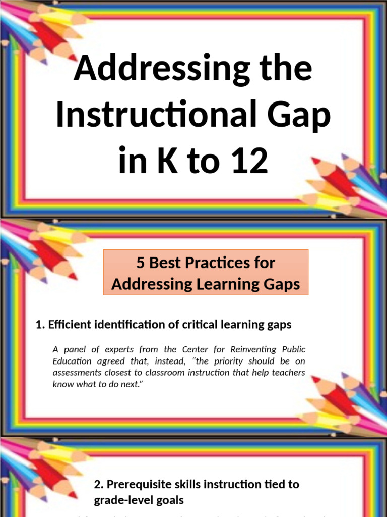 Addressing The Instructional Gap in K To 12 | PDF