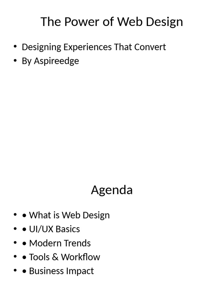Web Design Presentation Aspireedge | PDF