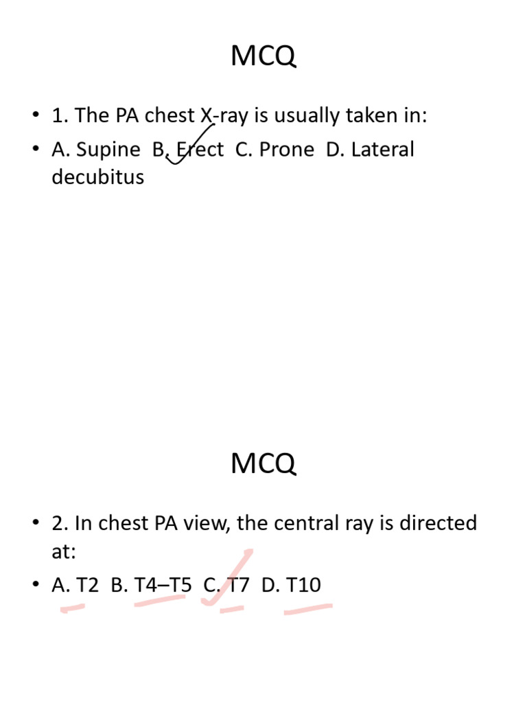 Chest X-Ray and Imaging MCQs Guide | PDF | Shoulder | Pelvis