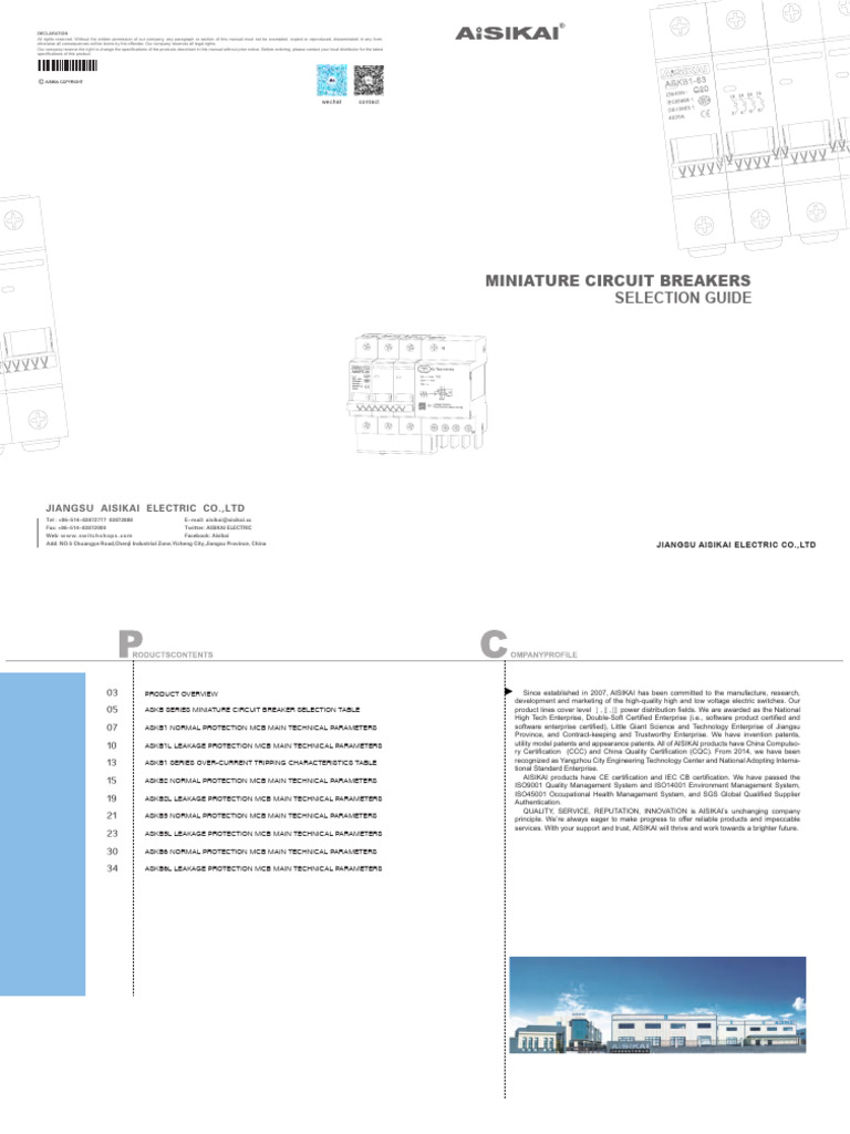 Miniature Circuit Breaker Selection Guide | PDF | Electric Power ...