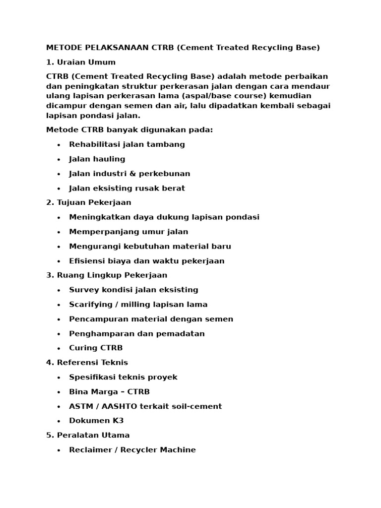 Metode CTRB untuk Rehabilitasi Jalan | PDF