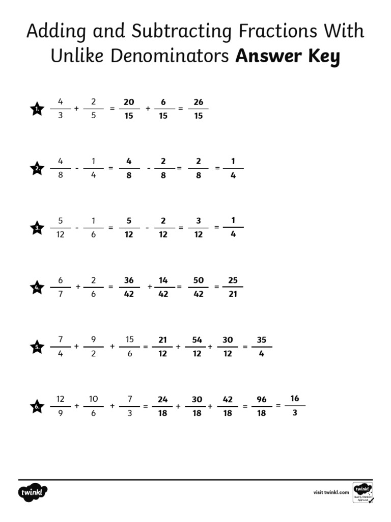 Answer Key for Adding Fractions | PDF | Chess Theory | Chess Openings