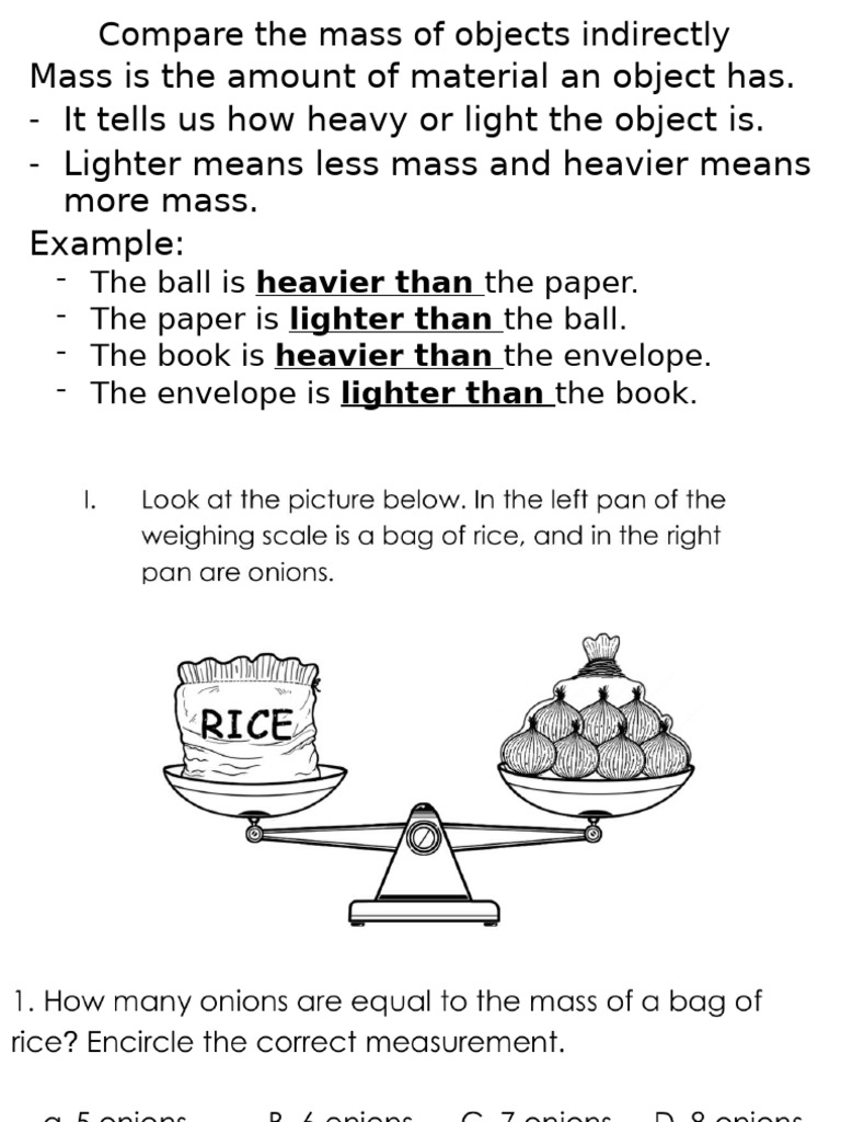 Compare The Mass of Objects Indirectly | PDF