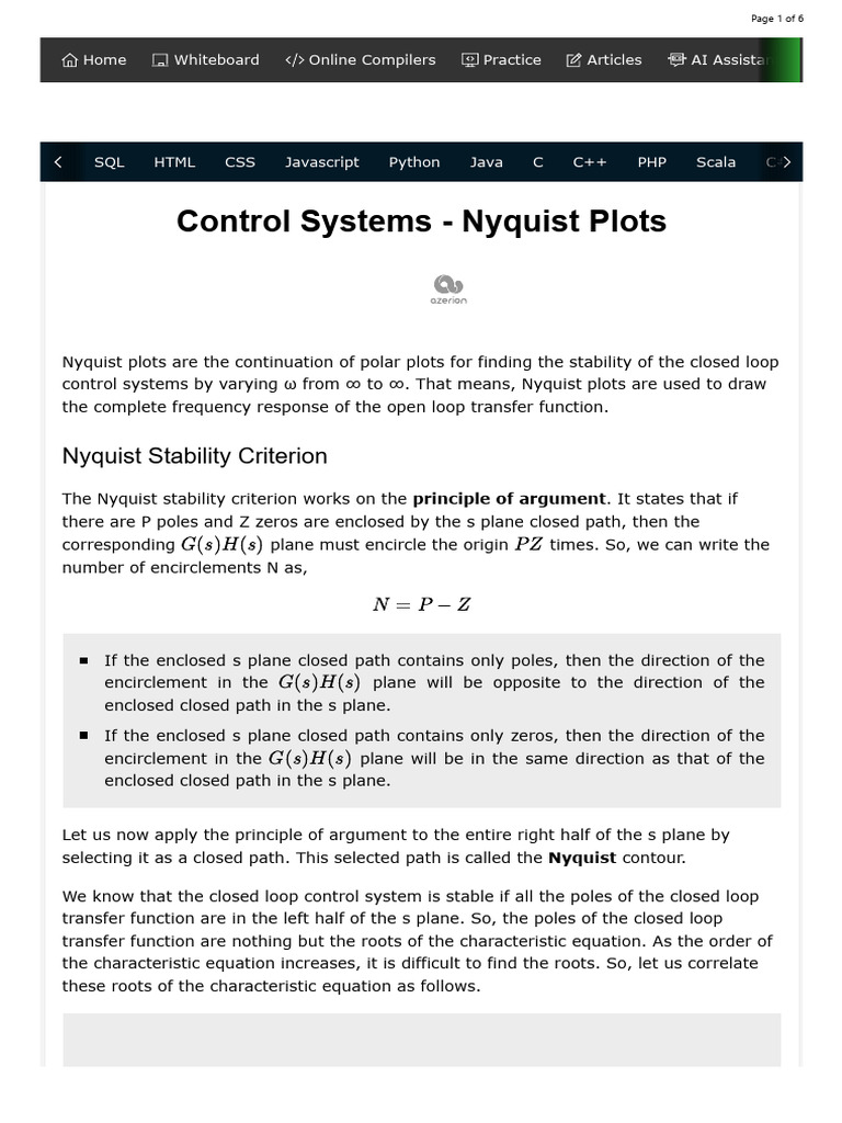 Nyquist Plots and Stability Analysis | PDF | Applied Mathematics ...