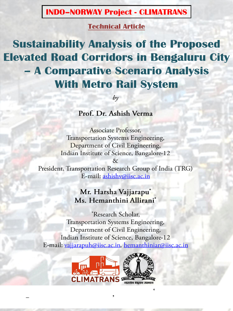 Bengaluru Elevated Road Sustainability Analysis | PDF | Transport ...