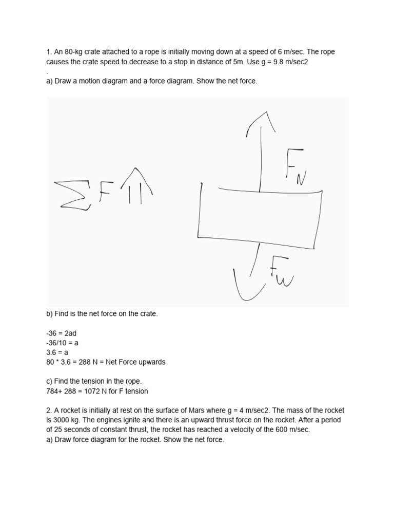 Physics Problems on Forces and Motion | PDF | Force | Rocket