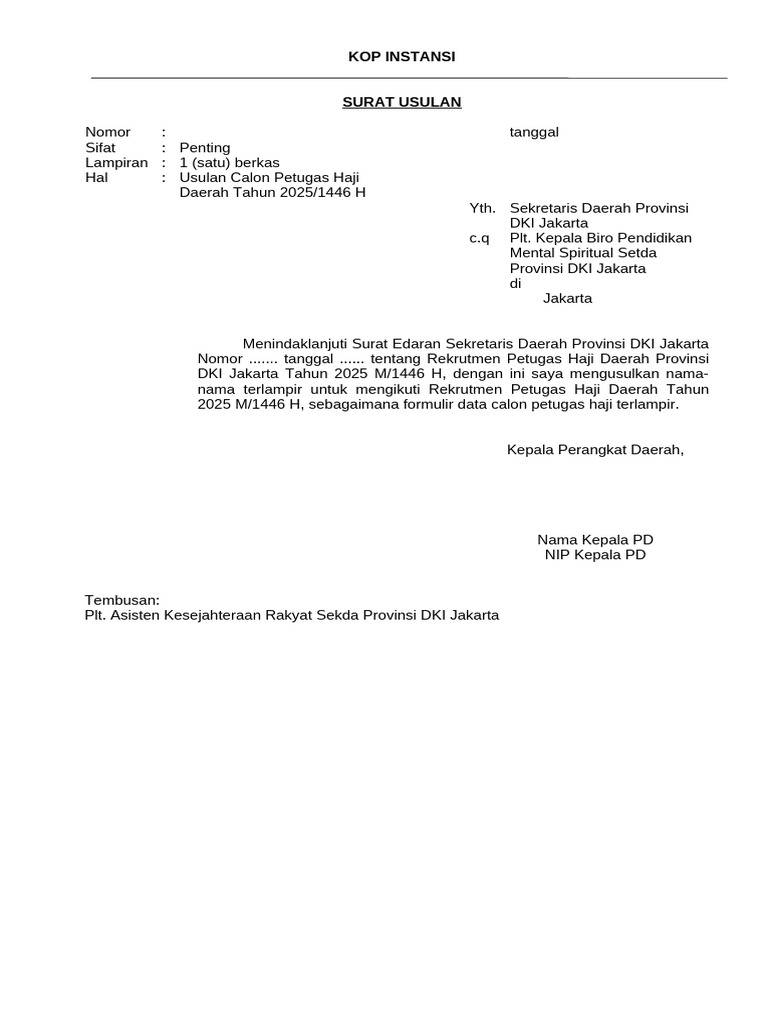 Template Dokumen Haji - Terbaru | PDF