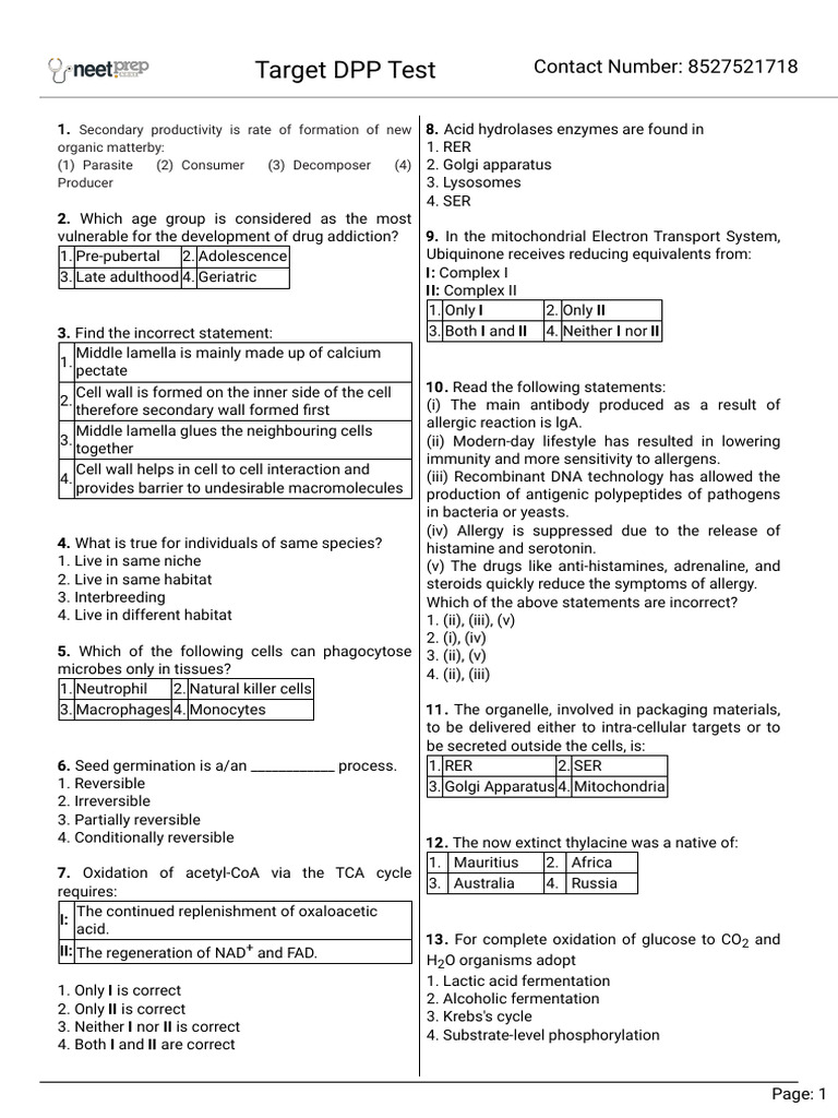 Target DPP Test Document | PDF | Heart Valve | Cellular Respiration