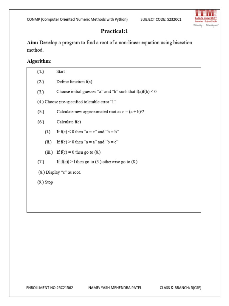 Bisection and Root-Finding Methods in Python | PDF | Mathematical ...