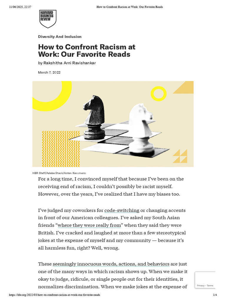 Confronting Racism in the Workplace | PDF | Racism | Discrimination ...