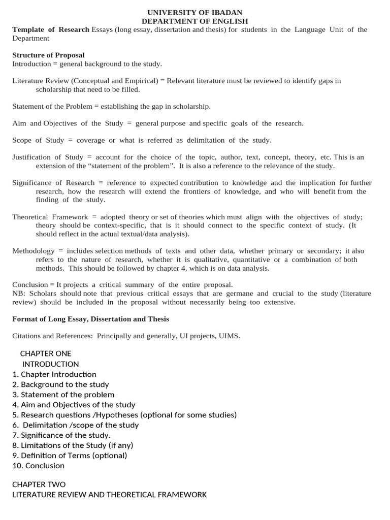 Research Essay Template for Students | PDF | Theory | Methodology