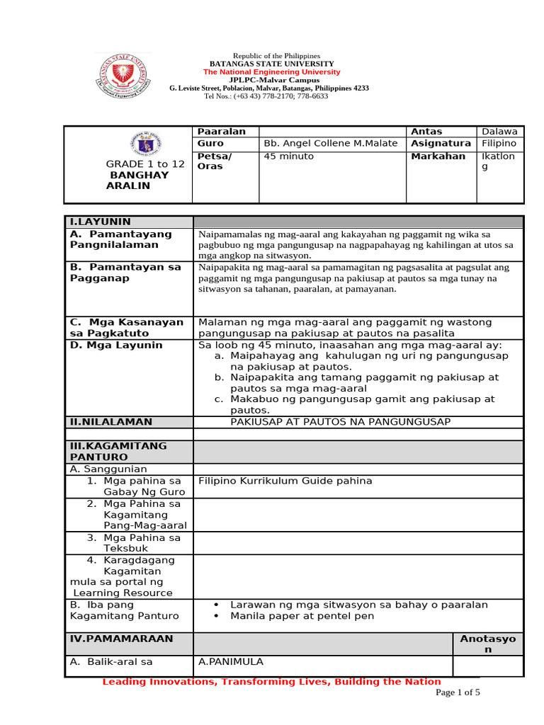 Lesson Plan - Collene | PDF