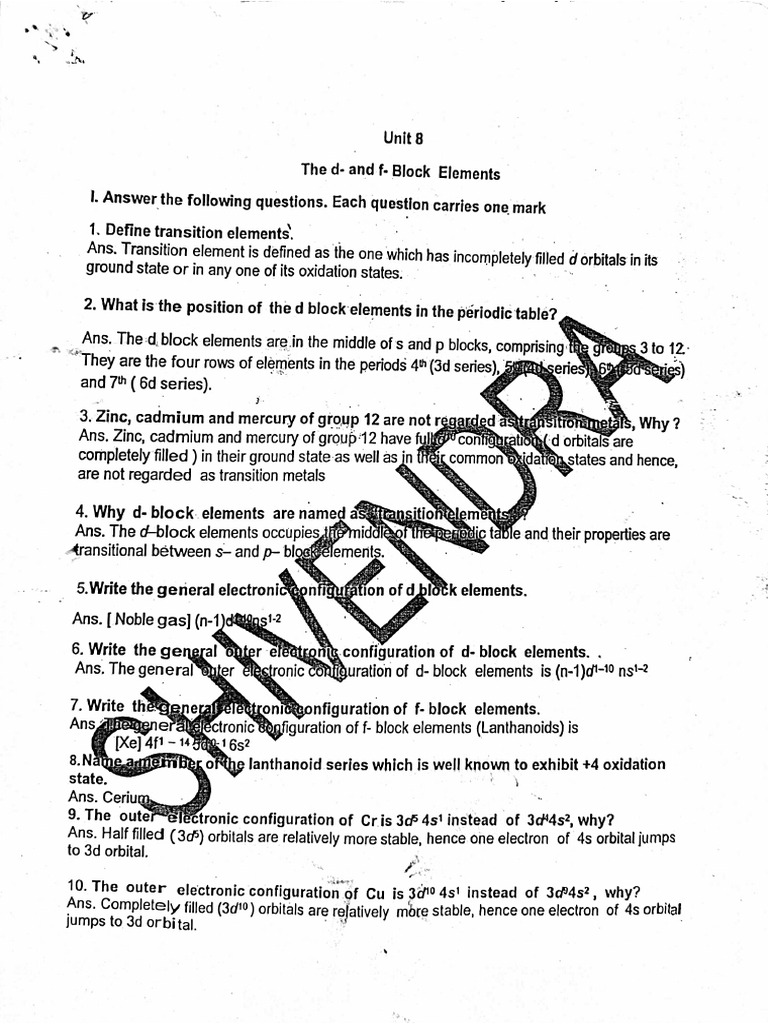 D&F Block Theory Notes | PDF