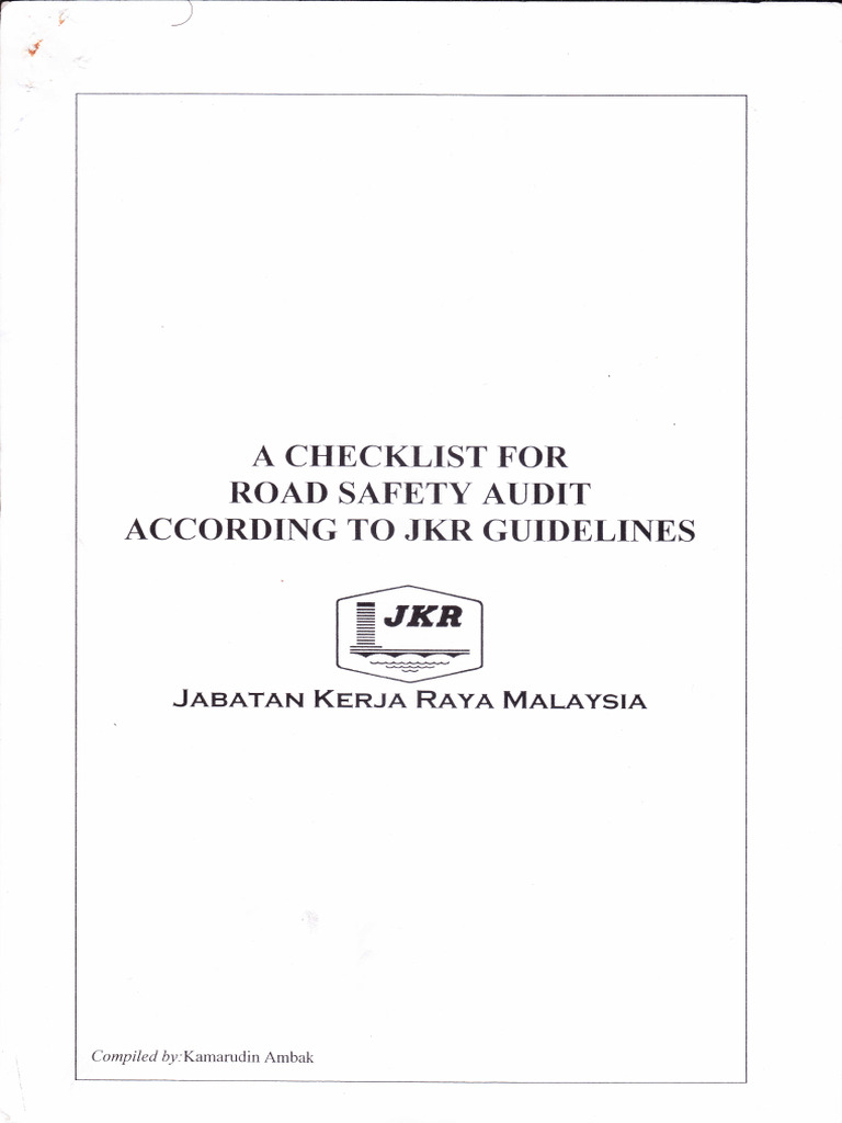 Road Safety Audit Checklist: JKR Guidelines | PDF | Traffic ...