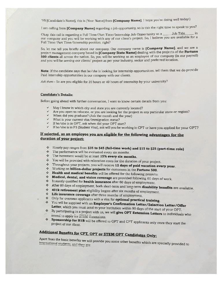 Call Script | PDF