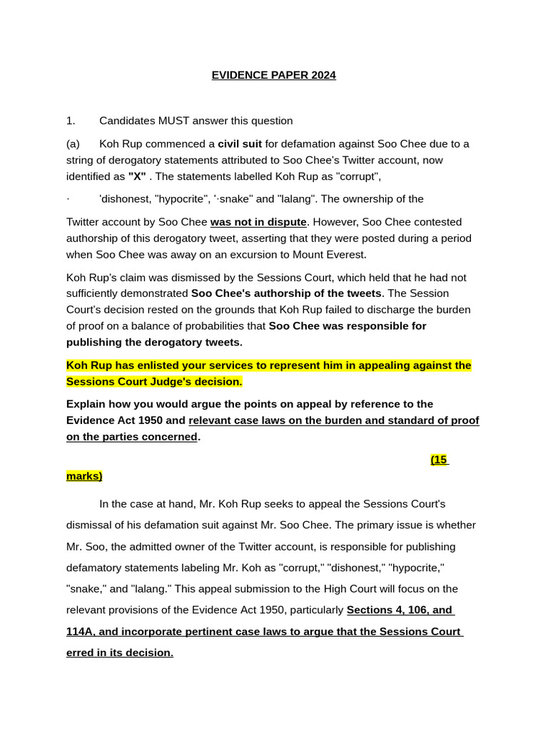 Appeal Strategy for Defamation Case | PDF | Hearsay | Evidence (Law)