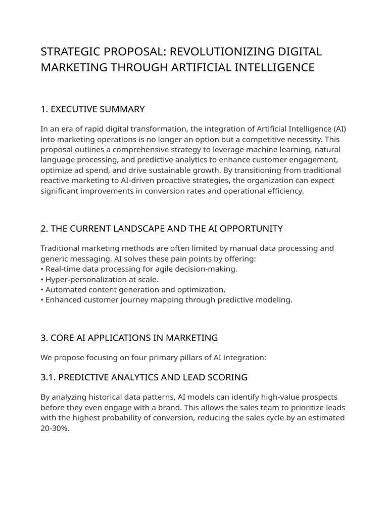 AI in Digital Marketing Proposal | PDF | Artificial Intelligence ...