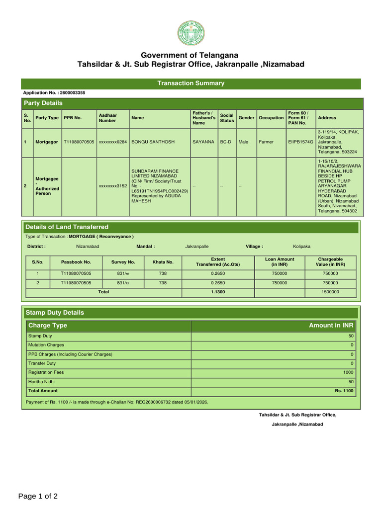 Transaction Summary 5148407 | PDF