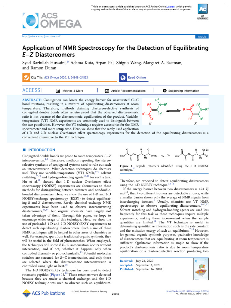 Hussaini Et Al 2020 Application of NMR Spectroscopy For The Detection ...