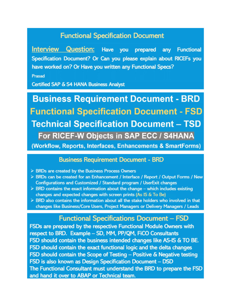 Functional Specs FSD | PDF