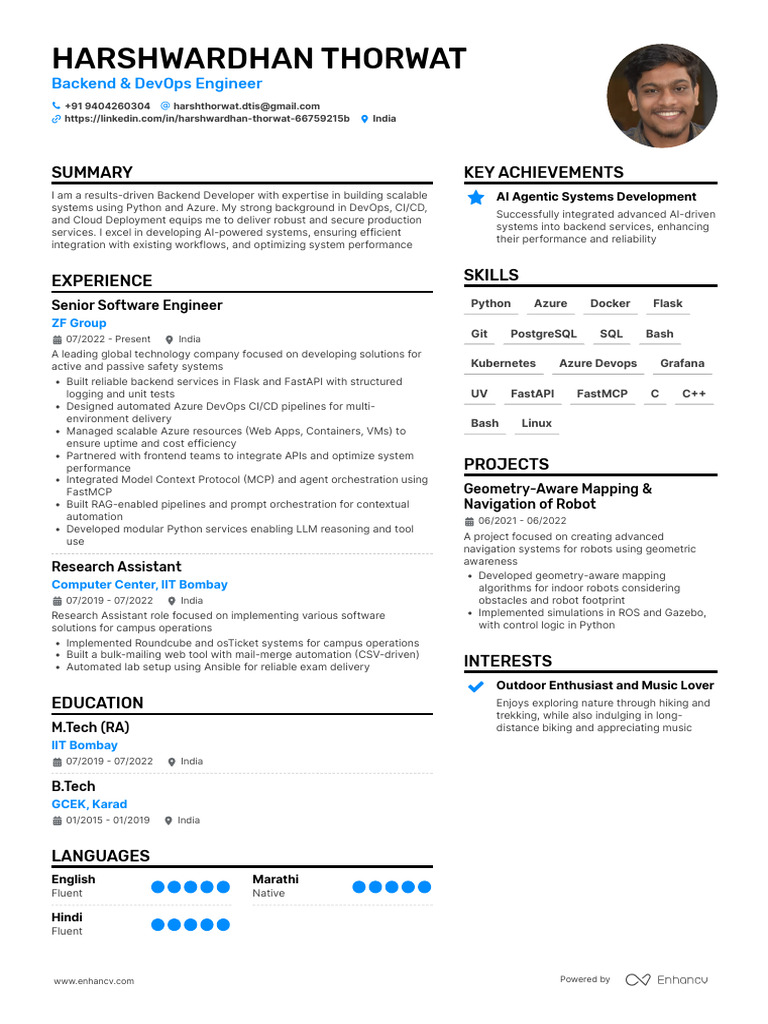 Backend & DevOps Engineer Resume | PDF | Microsoft Azure | Automation