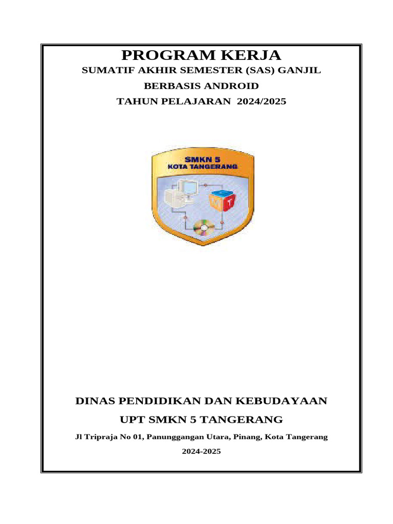 Program Kerja SAS Ganjil 2024/2025 Android | PDF
