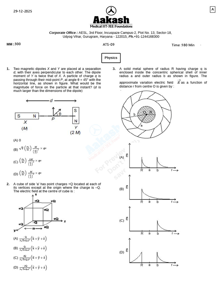 Physics and Chemistry Exam Questions | PDF | Capacitor | Dipole