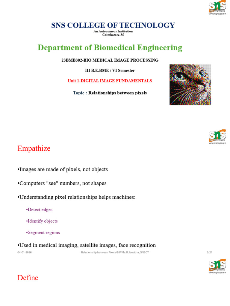 Understanding Pixel Relationships in Imaging | PDF | Multiplication | Pixel