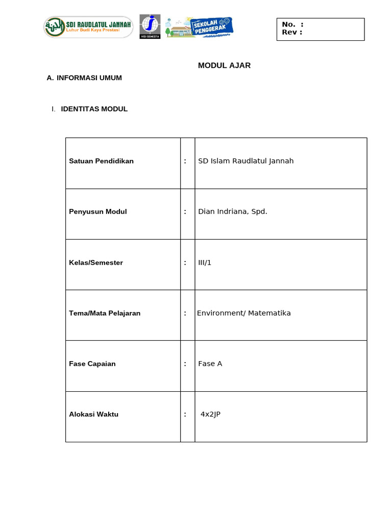 Modul Ajar Matematika SD Kelas III | PDF