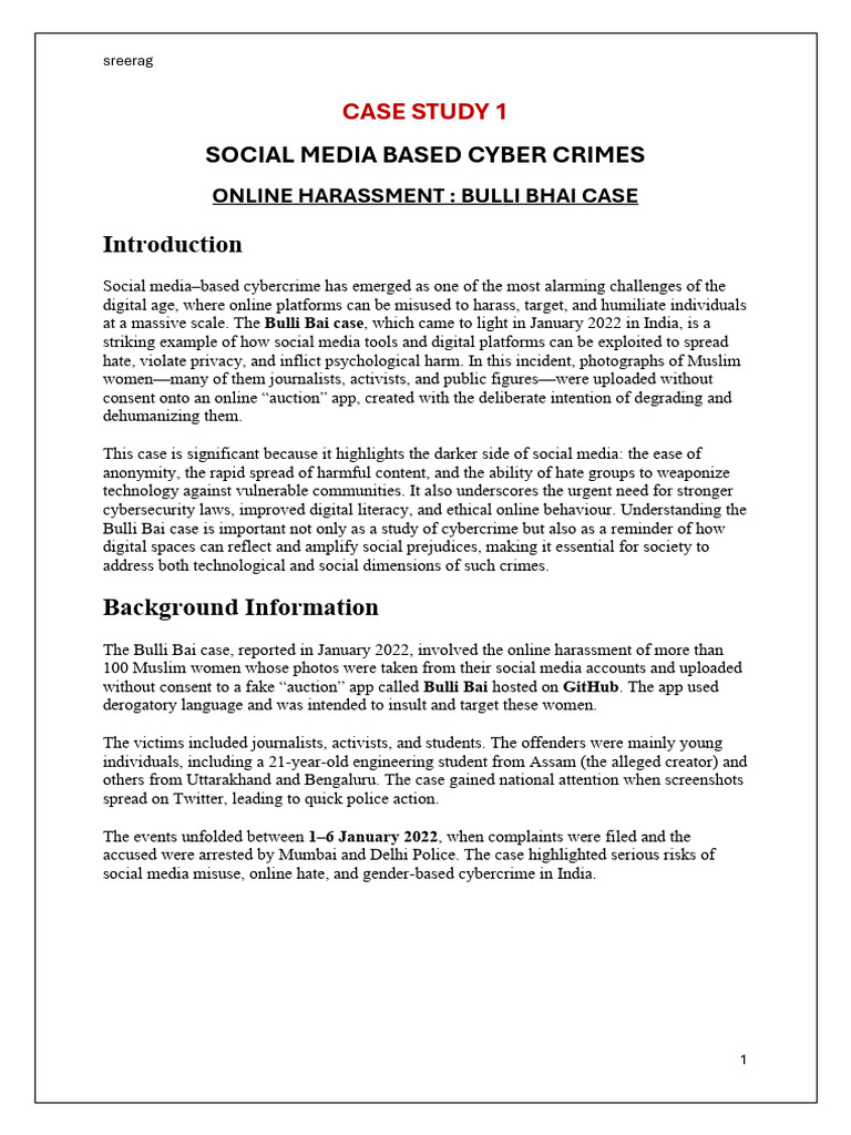 Case Study 01 | PDF | Cybercrime | Popular Culture & Media Studies