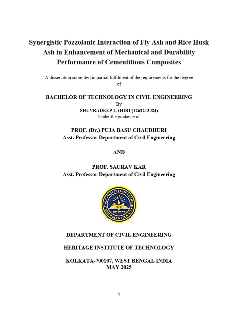 Fly Ash and Rice Husk Ash Synergy in Concrete | PDF | Cement | Concrete