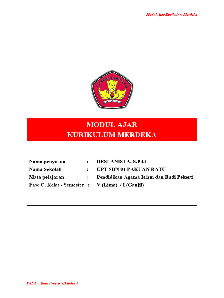 Modul Ajar PAI Kelas 5 Kurikulum Merdeka | PDF