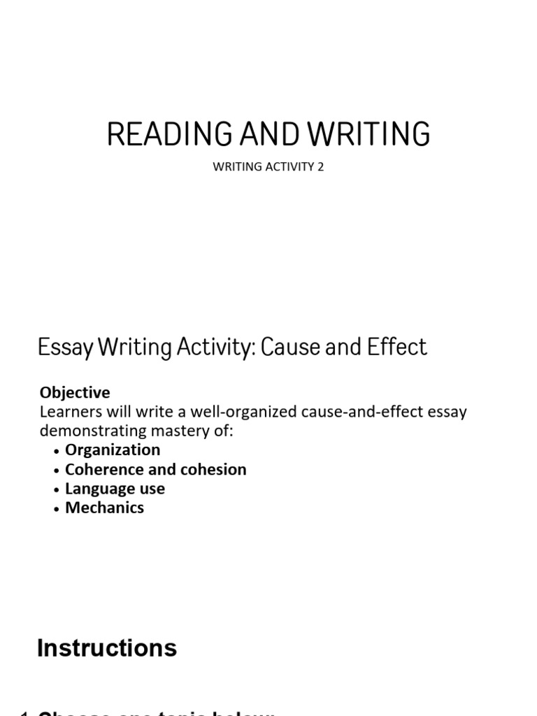 Cause and Effect Essay Writing Guide | PDF