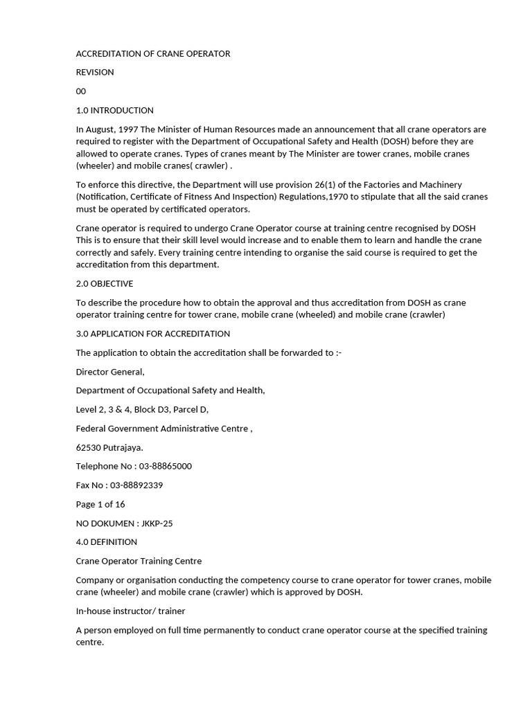 Crane Operator Training Accreditation Guide | PDF | Crane (Machine ...