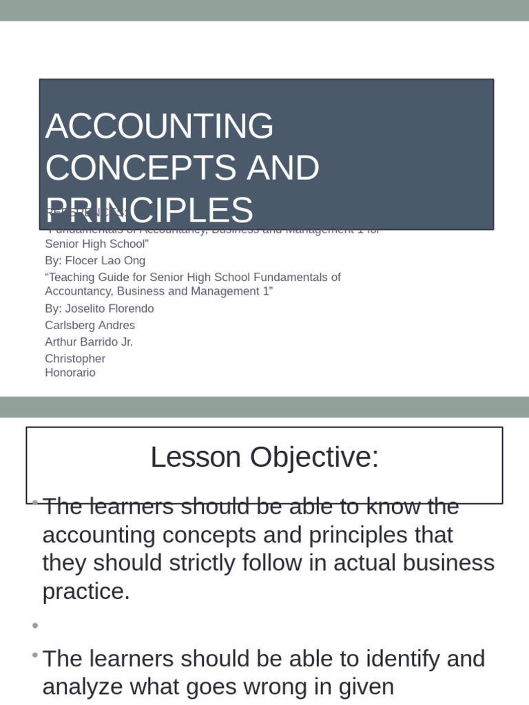 Accounting Concepts and Principles Guide | PDF | International ...
