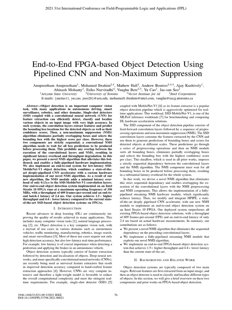 FPGA Object Detection with Pipelined CNN | PDF | Field Programmable ...