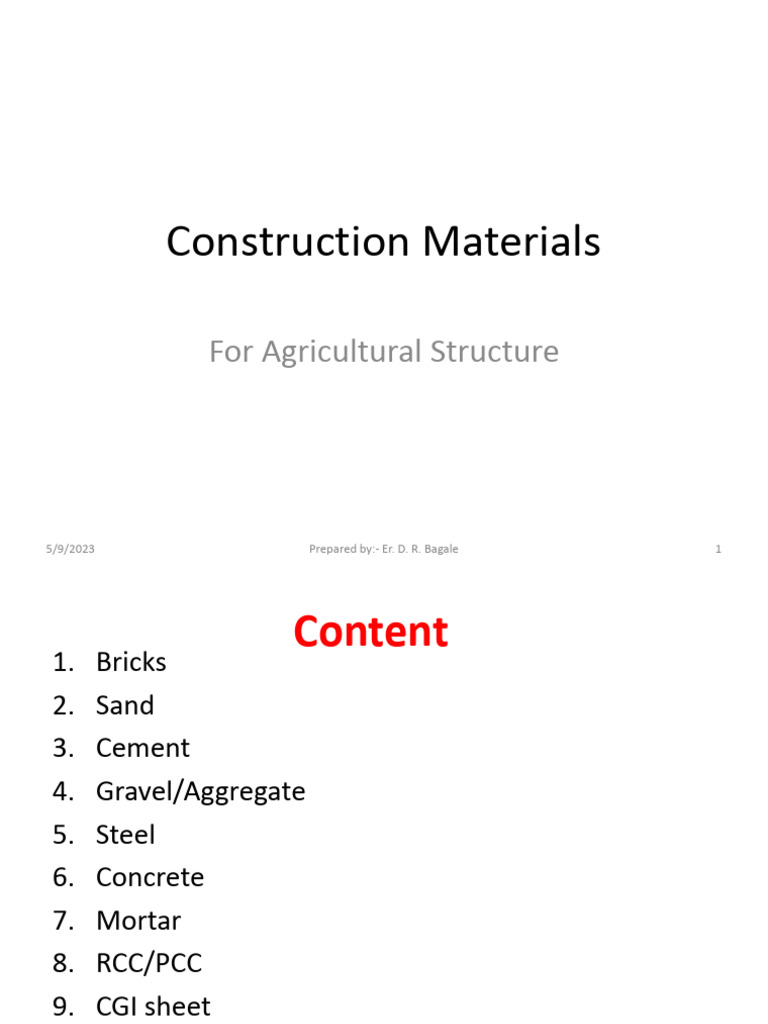 Essential Construction Materials Guide | PDF | Concrete | Brick