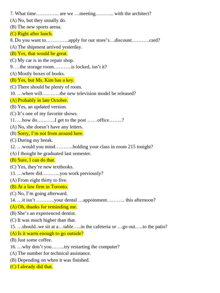Common Questions and Responses Guide | PDF