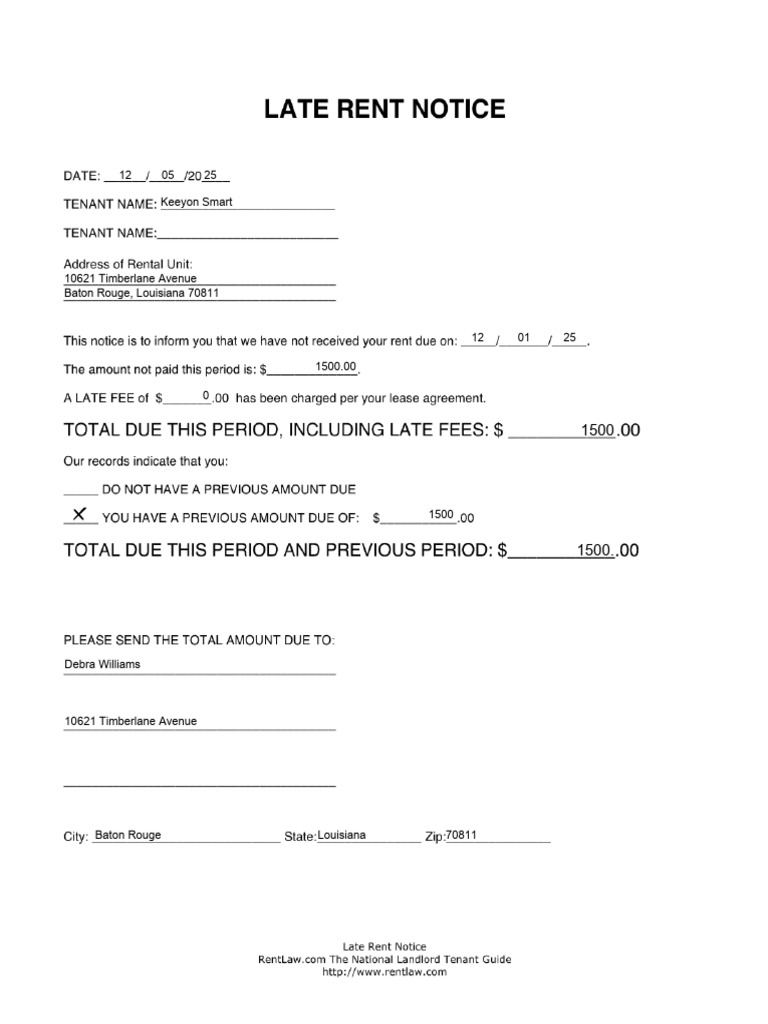 Payment Rent Notice Final Keeyon 2025 | PDF