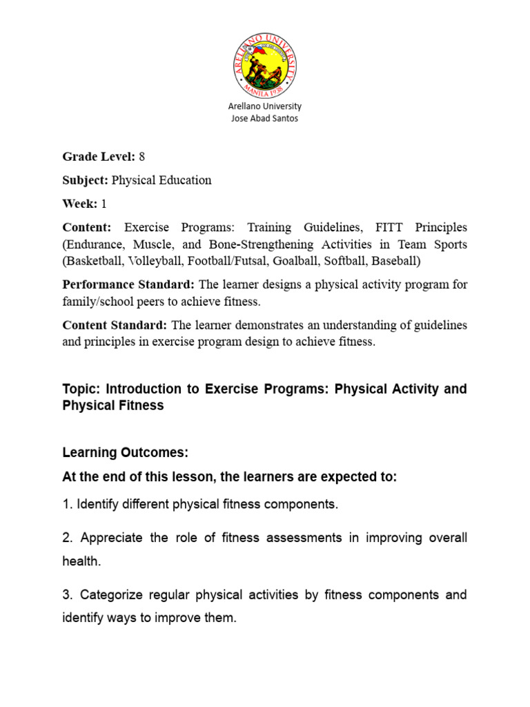 Exercise Program Design for Fitness | PDF | Physical Fitness | Strength ...