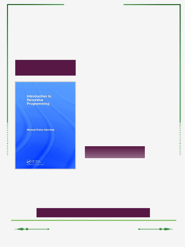 Introduction To Recursive Programming 1st Edition Manuel Rubio-Sanchez ...