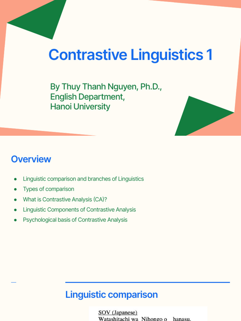 Understanding Contrastive Analysis in Linguistics | PDF | Linguistics ...
