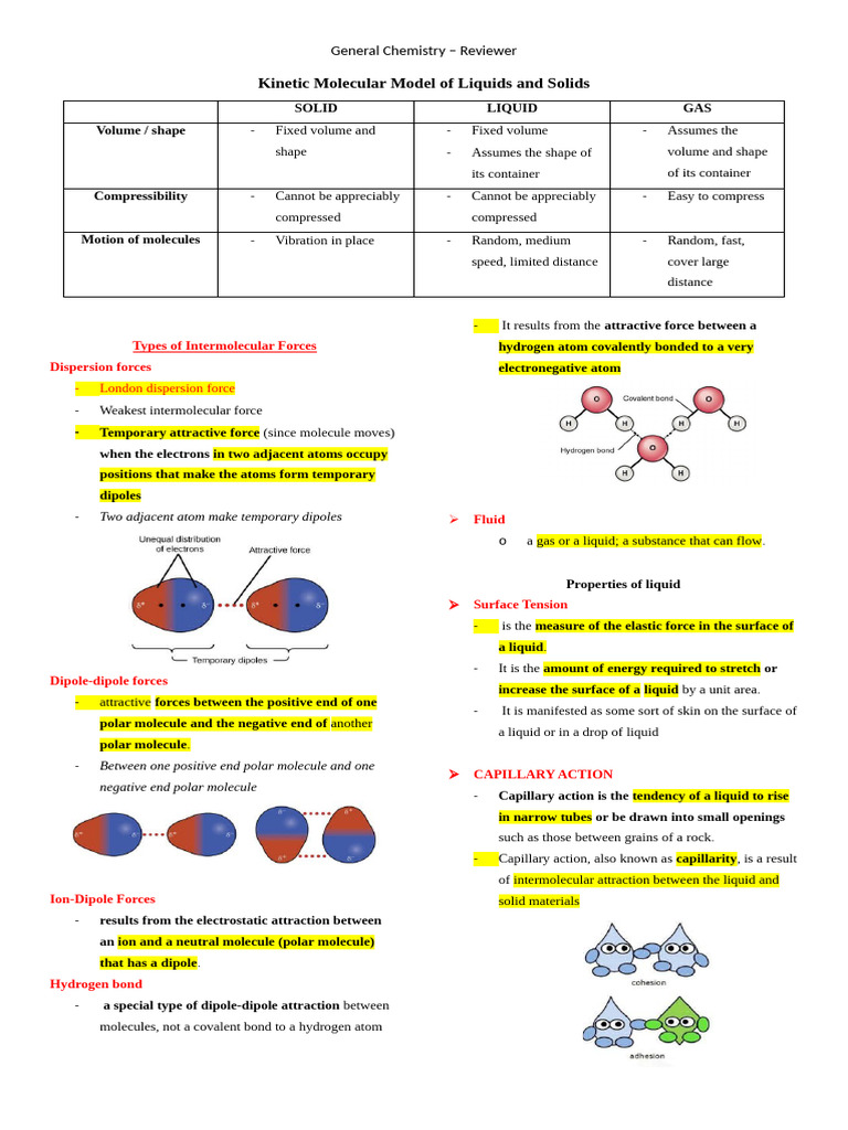 Kinetic Molecular Model Overview | PDF | Intermolecular Force | Liquids