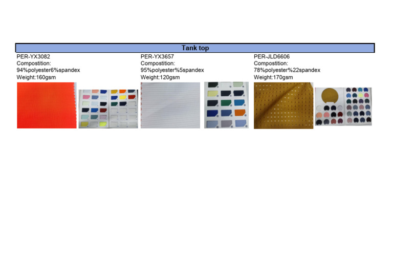 Tank Top Composition and Weights | PDF